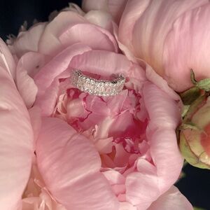 14kt White Gold 1ct Baguette Lab Diamond Half Infinity Ring